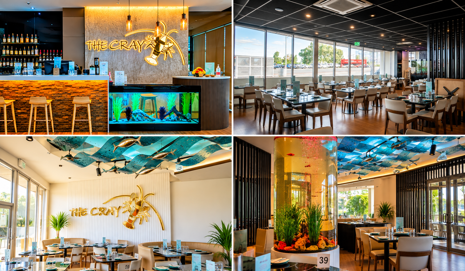 Wedding event dining setting at The Cray Seafood & Grill Belmont
