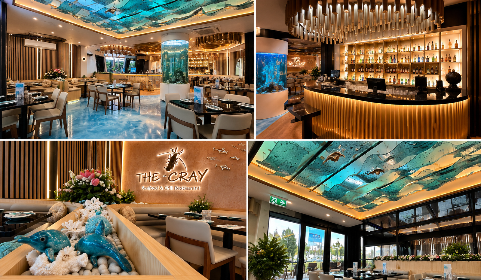 Wedding event dining setting at The Cray Seafood & Grill Innaloo